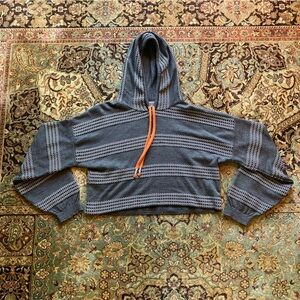Aggél Gray and Orange Striped Hoodie